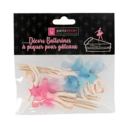 Cupcake Toppers Ballerines assorties (x 12)