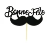 Cupcake Toppers Moustache "Bonne Fête" (x30)