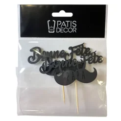 Cupcake Toppers Moustache "Bonne Fête Papa" (x 2)