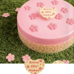 Cœurs chocolat blanc Bonne Fête Maman (x 60)