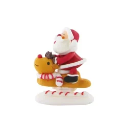 Décor comestible Père Noël sur son renne