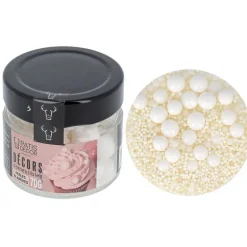 Décors comestibles perles blanches assorties 70 g