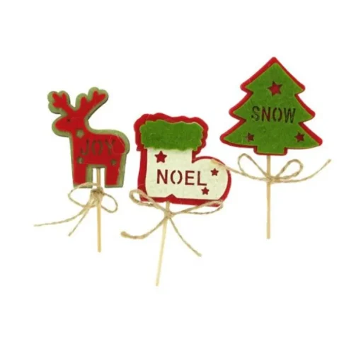 3 décors de Noël assortis en bois thème 2