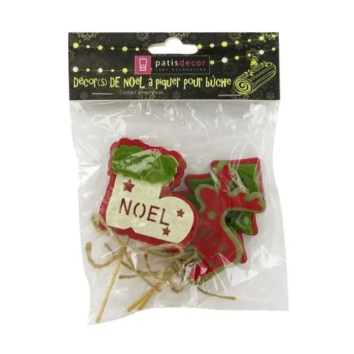 3 décors de Noël assortis en bois thème 2