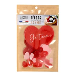 Décors en azyme assortis thème St Valentin "Je t'aime"