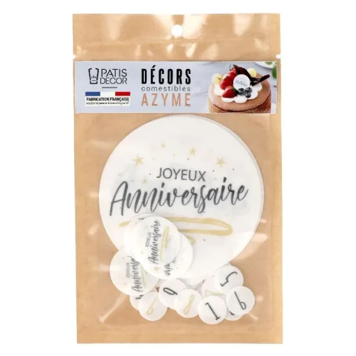 Décors en azyme assortis thème anniversaire n°1