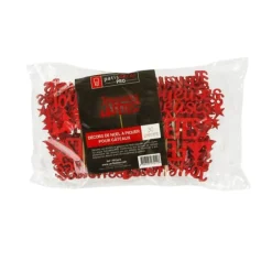 Décors sur pique "Joyeuses Fêtes" rouges (x30)
