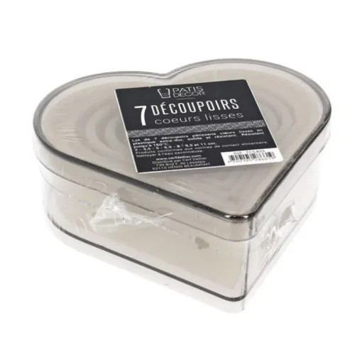 7 Découpoirs cœurs lisses assortis