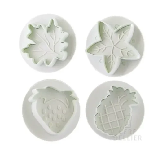 Découpoirs éjecteurs fruits assortis Patisdécor (x 4)
