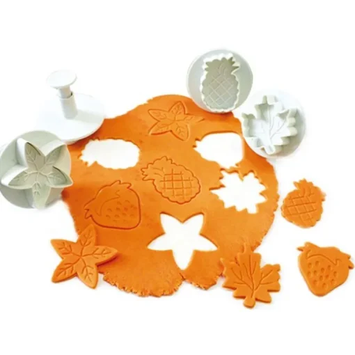 Découpoirs éjecteurs fruits assortis Patisdécor (x 4)