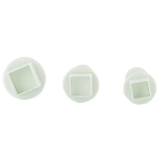 Découpoirs éjecteurs mini carrés Patisdécor (x 3)