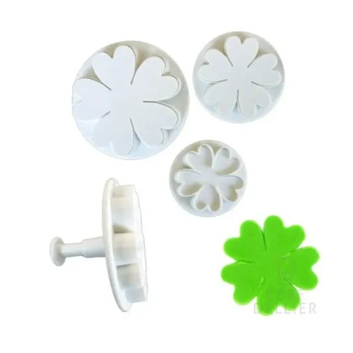 Découpoirs éjecteurs trèfles assortis Patisdécor (x 3)