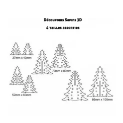 Découpoirs Sapins 3 D (jeu de 8)