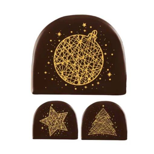 Embouts de bûches chocolat noir Or assortis (x42)