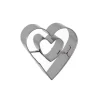 Emporte-pièce double Coeur inox 4,6 cm