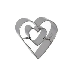 Emporte-pièce double Coeur inox 4,6 cm