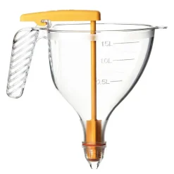 Entonnoir gradué à piston copolyester transparent avec support et 4 douilles - 1,5 L