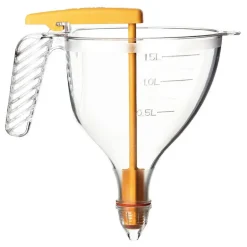 Entonnoir gradué à piston copolyester transparent avec support et 4 douilles - 1,5 L
