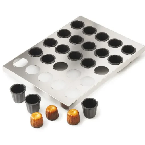 Exoglass plaque de 16 moules à cannelé 5,5 cm