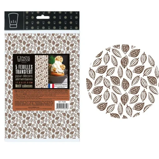 Feuilles transfert cabosses de cacao (x5)