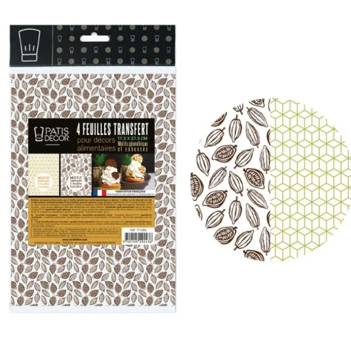 Feuilles transfert cabosses et géométrie assorties (x4)