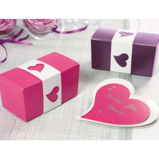 Fourreau motif coeur blanc pour ballotin 500g (x50)
