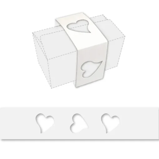 Fourreau motif cœur blanc pour ballotin 250g (x50)