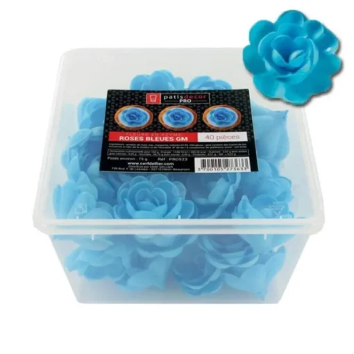 Grandes roses bleues en azyme (x40)