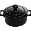 Le Chasseur cocotte ronde avec couvercle noire 10 cm