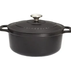 Le Chasseur cocotte ronde avec couvercle noire 16 cm