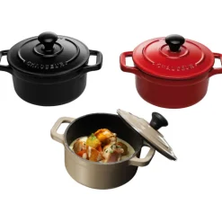 Le Chasseur cocotte ronde avec couvercle noire 10 cm