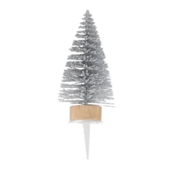 Lot cake toppers sapins argentés (±30)