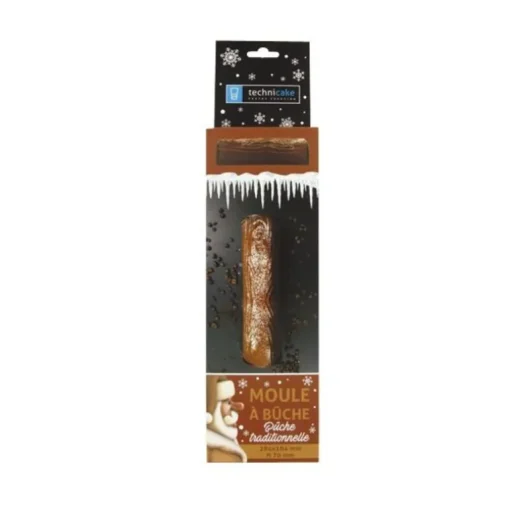 Moule à bûche PVC décor "bûche traditionnelle"