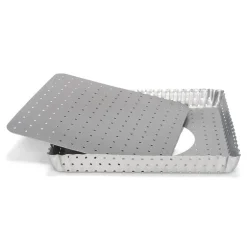 Moule à tarte carré antiadhésif perforé avec fond amovible
