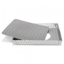Moule à tarte rectangulaire antiadhésif perforé avec fond amovible