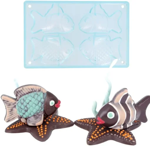 Moule chocolat 2 poissons tropicaux