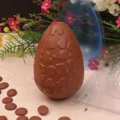 Moule chocolat en 3 parties œuf 3D motif cœur