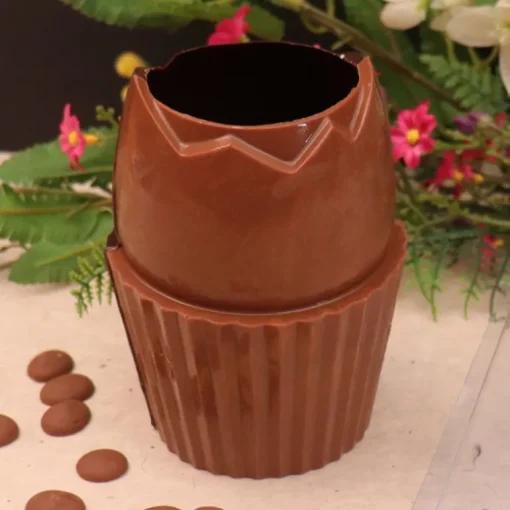 Moule chocolat en 3 parties demi œuf cupcake 3D