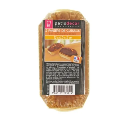 Moule de cuisson bois 12 x 6,5 x 5 cm (x2)