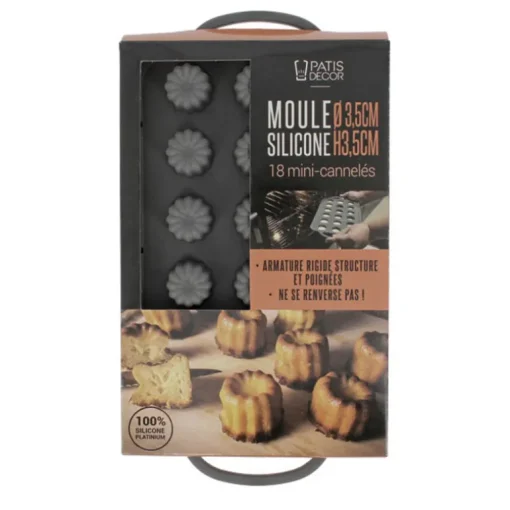 Moule Silicone 18 mini-cannelés 3,5 cm