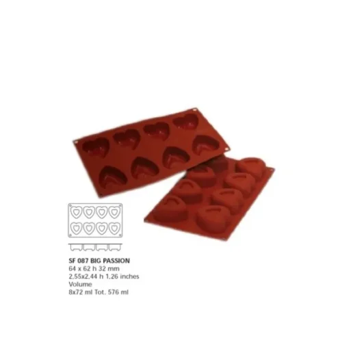 Moule silicone 8 savarins coeurs