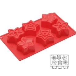 Moule silicone 6 étoiles stylisées