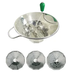 Moulins à légumes n°3 étamé avec 3 grilles 1,5, 2,5 et 4 mm