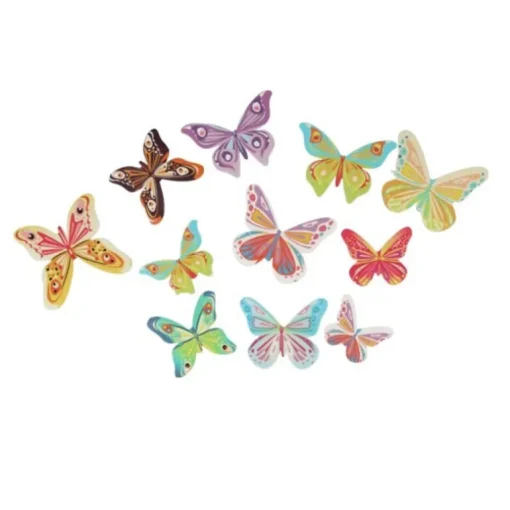 17 Papillons 3D comestibles en azyme assortis
