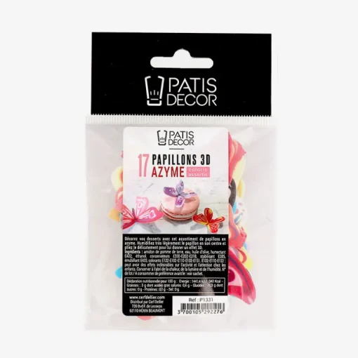 17 Papillons 3D comestibles en azyme assortis