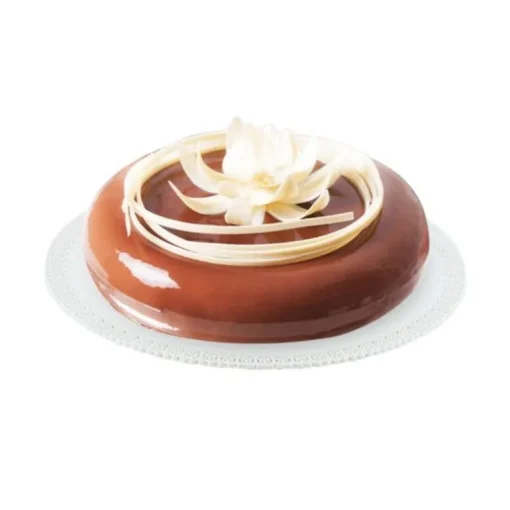 Plateau dentelle rond blanc