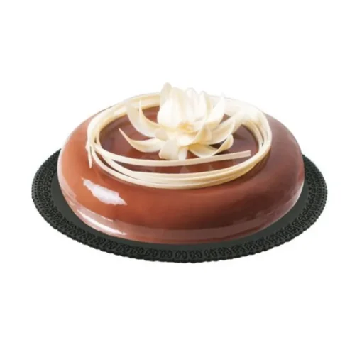 Plateau dentelle rond noir