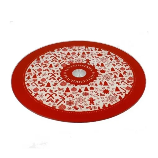 Plateau tournant verre Noël 28 cm
