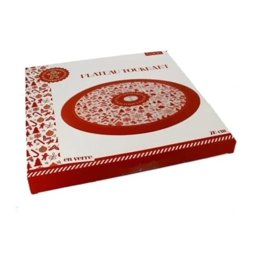 Plateau tournant verre Noël 28 cm