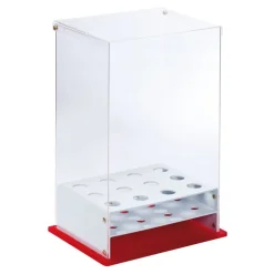 Porte-cornets à glace vertical 12 trous de 35 mm avec couvercle articulé